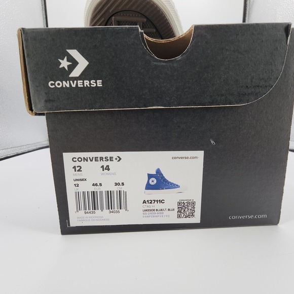 Converse Chuck Taylor All Star High Shoes Mens 12 Lakeside Blue Sneaker NEW - Picture 13 of 13